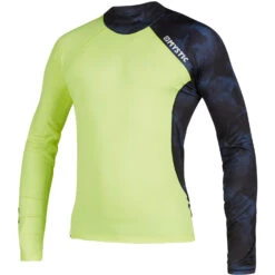Mystic Crossfire Longsleeve Rash Vest - Navy/Lime