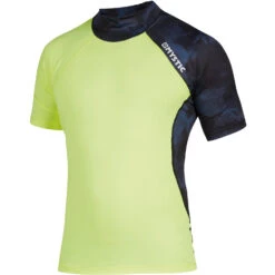 Mystic Crossfire Shortsleeve Rash Vest - Navy/Lime
