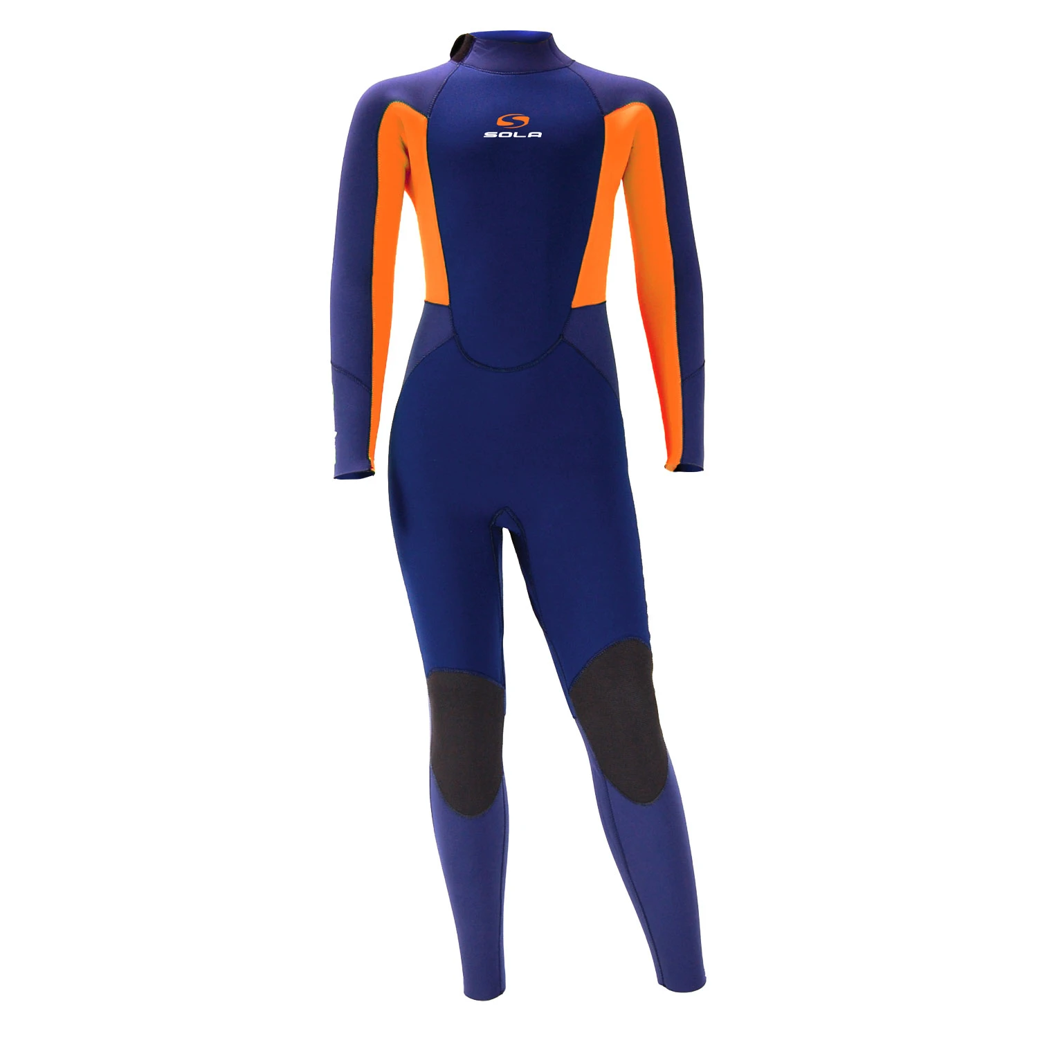 Sola Kids Fire 5/4mm Back Zip Wetsuit - Blue/Orange 1 Sola Kids Fire 5/4mm Back Zip Wetsuit - Blue/Orange