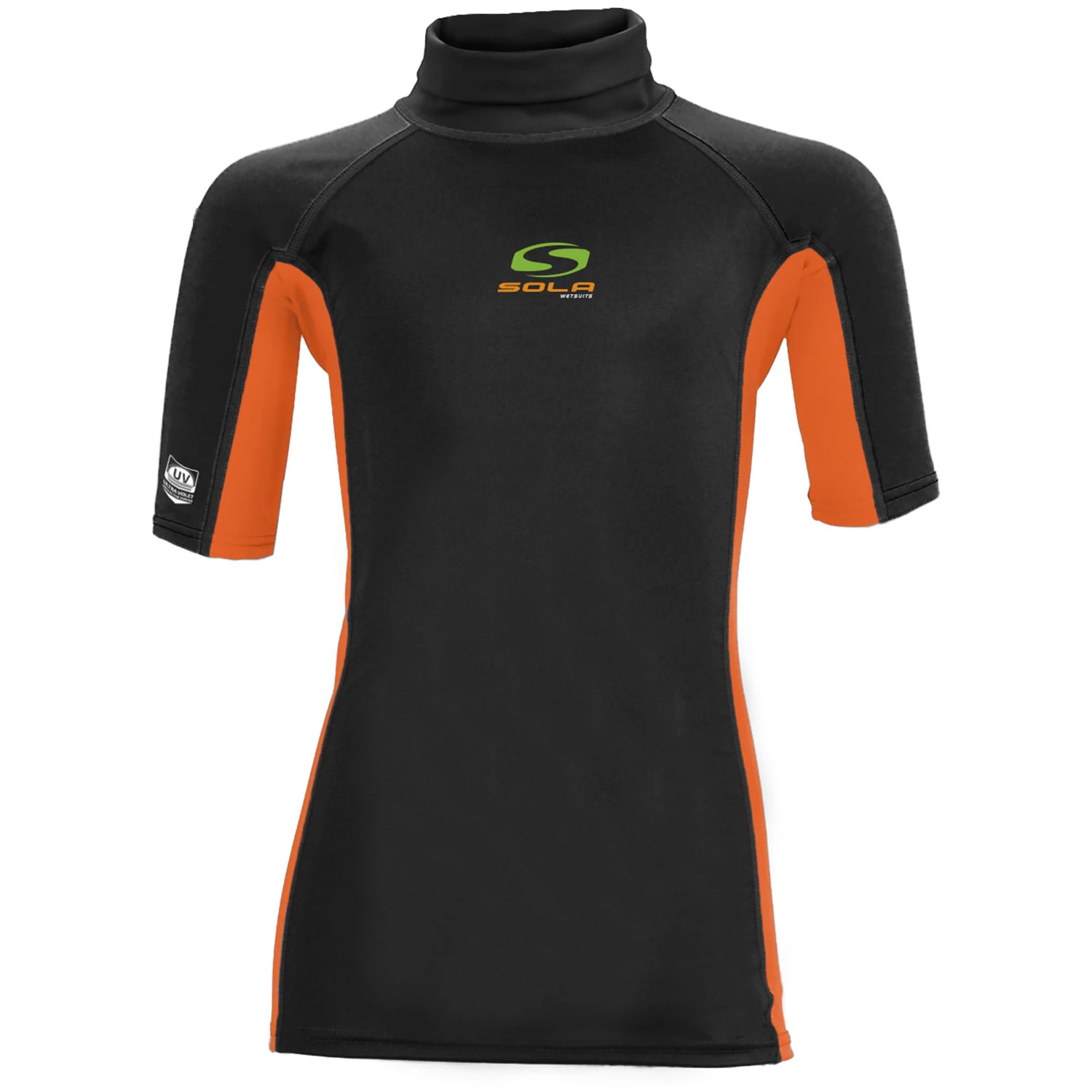 Sola Junior Short Sleeve Rashvest - Black/Orange 1 Sola Junior Short Sleeve Rashvest - Black/Orange