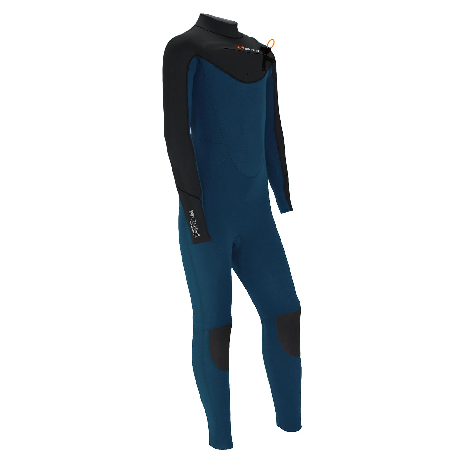 Sola Kids System 5/4mm Front Zip Wetsuit - Black/Blue Melange 1 Sola Kids System 5/4mm Front Zip Wetsuit - Black/Blue Melange