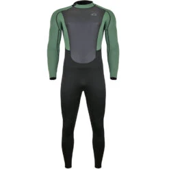 Typhoon Storm3 3/2mm Back Zip Wetsuit - Black/Green