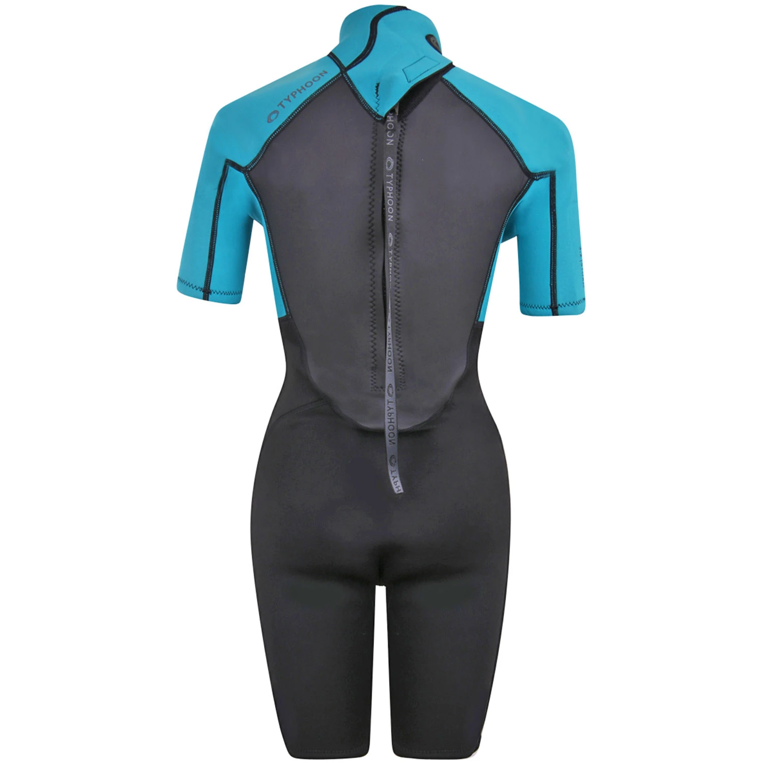 Typhoon Womens Storm3 3/2mm Shorty Wetsuit - Aqua 2 Typhoon Womens Storm3 3/2mm Shorty Wetsuit - Aqua - Image 2
