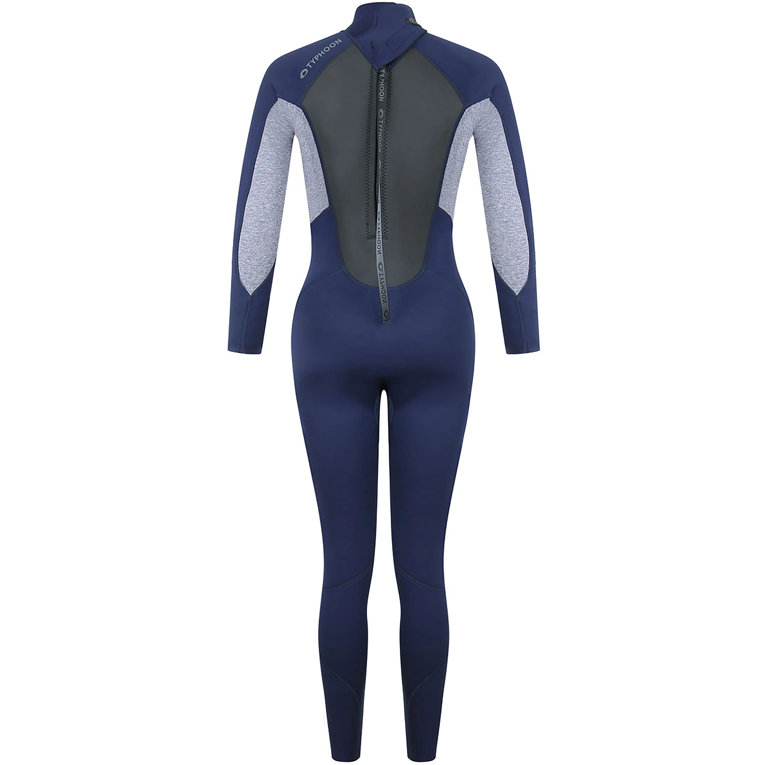 Typhoon Womens Storm3 3/2mm Backzip Wetsuit - Navy/ Grey Marl 2 Typhoon Womens Storm3 3/2mm Backzip Wetsuit - Navy/ Grey Marl - Image 2
