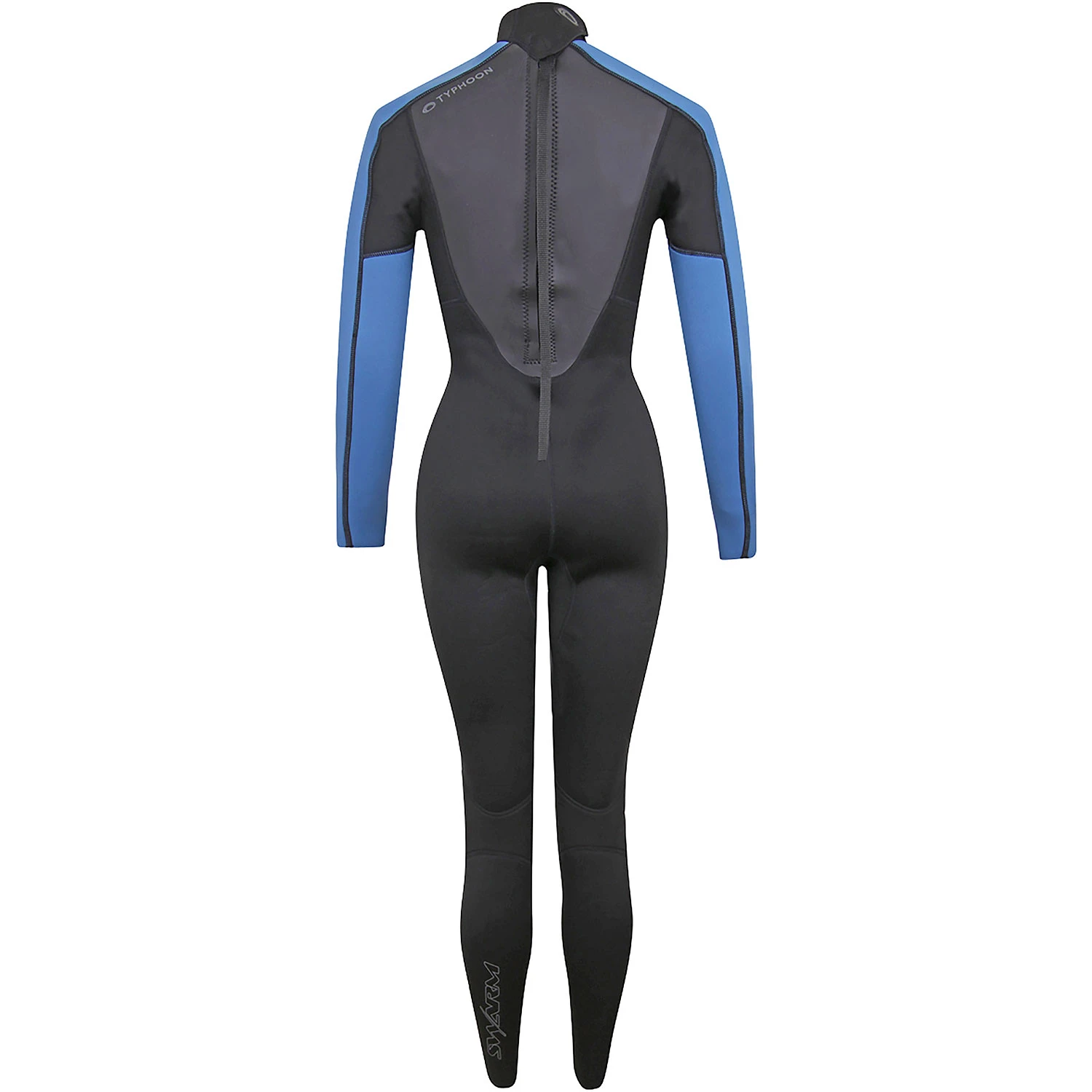 Typhoon Womens Swarm3 3/2mm Backzip Wetsuit - Black/Blue 2 Typhoon Womens Swarm3 3/2mm Backzip Wetsuit - Black/Blue - Image 2