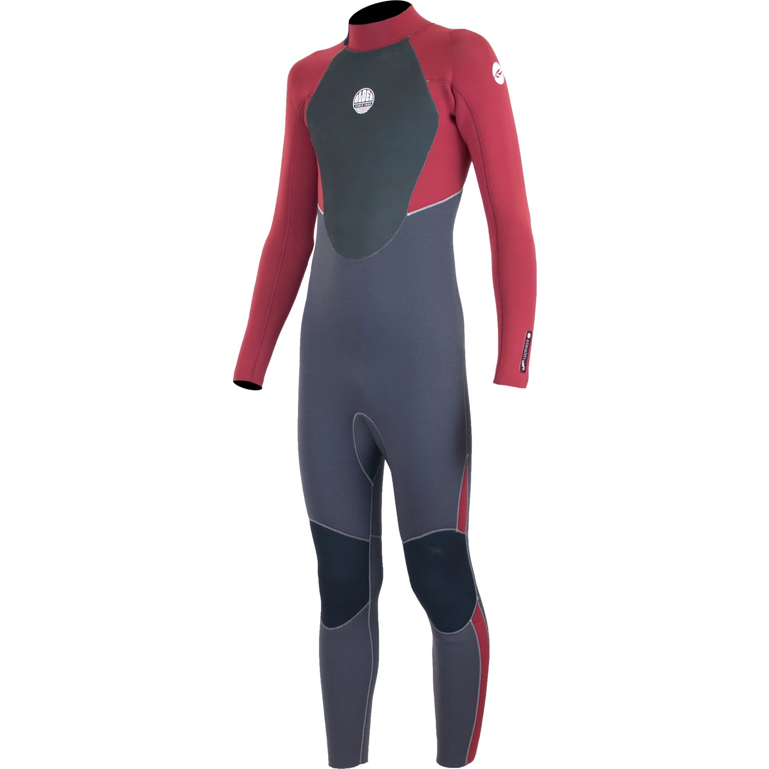 Alder Junior Stealth 5/4/3mm BZ Fullsuit Wetsuit - Jet Black / Red 1 Alder Junior Stealth 5/4/3mm BZ Fullsuit Wetsuit - Jet Black / Red