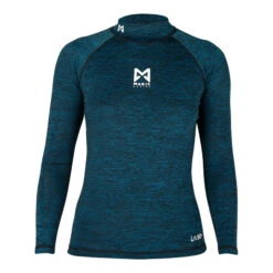 Magic Marine Womens Cube Long Sleeve Rashvest - Dark Blue Melee -Wetsuit Specialty Shop 2022 Magic Marine Womens Cube Long Sleeve Rash Guard Dark Blue Melee MM081011 448 01