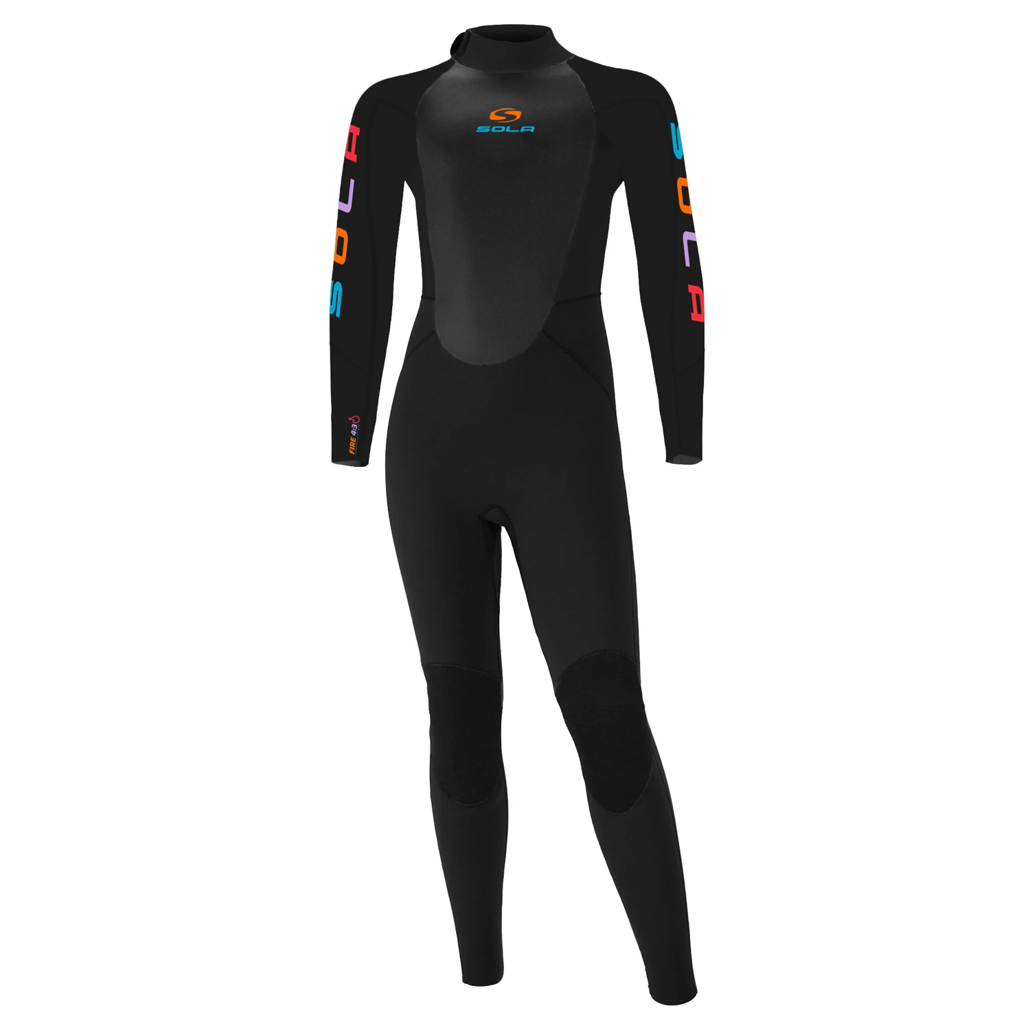 Sola Kids Fire 5/4mm Back Zip Wetsuit - Black 1 Sola Kids Fire 5/4mm Back Zip Wetsuit - Black