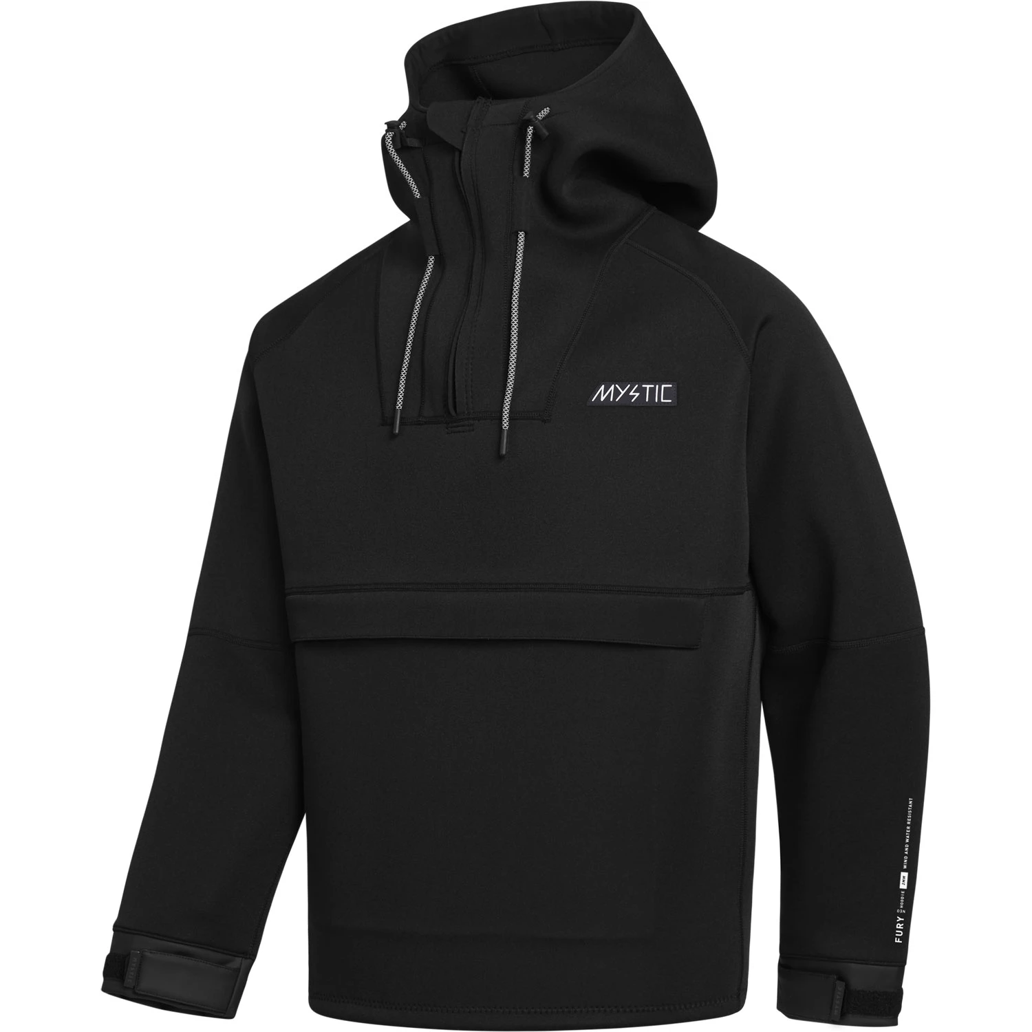 Mystic Fury Hoodie 3/2mm Neoprene Hoody - Black 1 Mystic Fury Hoodie 3/2mm Neoprene Hoody - Black