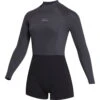Mystic Womens Lunar 2/2mm Back-Zip Longarm Shorty Wetsuit - Black