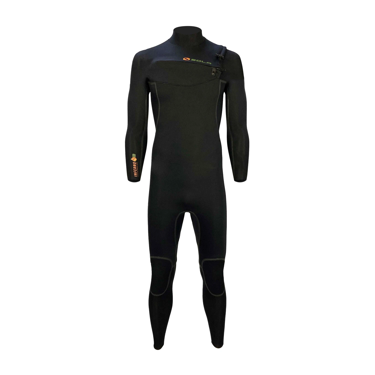 Sola Inferno 5/4mm GBS Chest Zip Wetsuit - Black 1 Sola Inferno 5/4mm GBS Chest Zip Wetsuit - Black