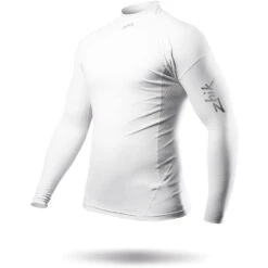 Zhik ECO Spandex Rash Guard Long Sleeve - White 5 Zhik ECO Spandex Rash Guard Long Sleeve - White -Wetsuit Specialty Shop 2023 Zhik DTP 0063 M WHT LeftSide