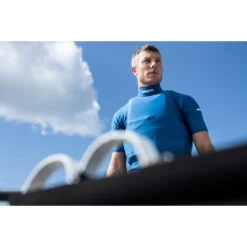 Musto Sunblock Dynamic Short Sleeve Rash Guard - Sky Diver Blue -Wetsuit Specialty Shop 81216 586 SUNBLOCK DYNAMIC 002 STUART BITHELL JACK HAWKINS