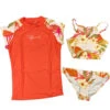 Rip Curl Girls 3 Piece Bikini & Rash Guard Set - Leilani