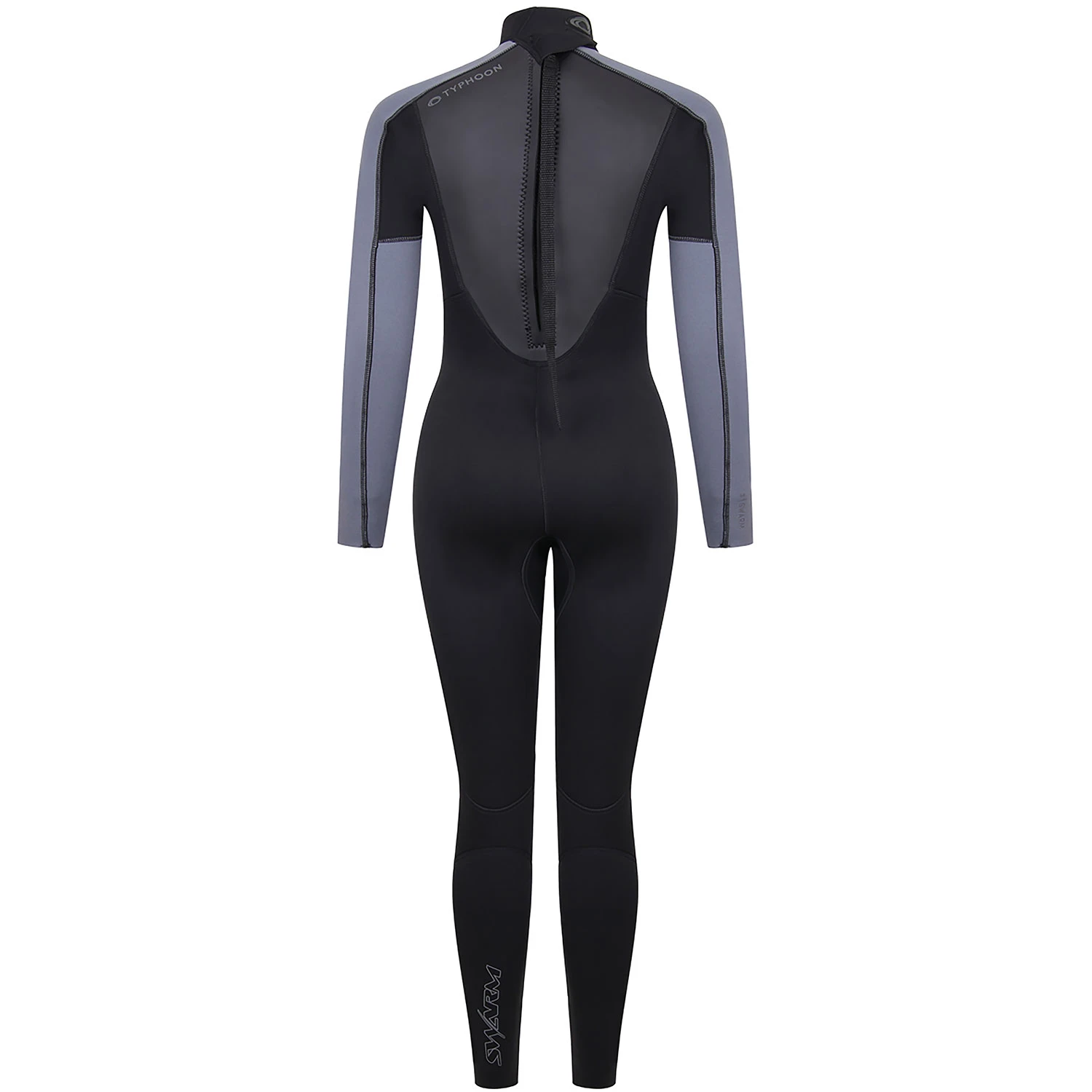 Typhoon Womens Swarm3 3/2mm Backzip Wetsuit - Black/Graphite 2 Typhoon Womens Swarm3 3/2mm Backzip Wetsuit - Black/Graphite - Image 2