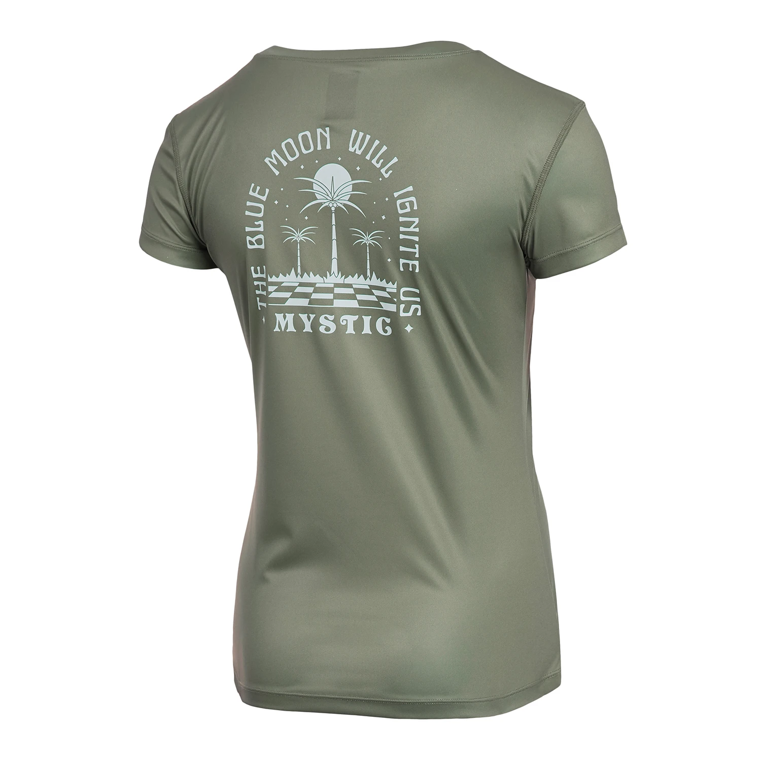 Mystic Womens Ignite Short-Sleeve Rashvest - Olive Green - Image 2